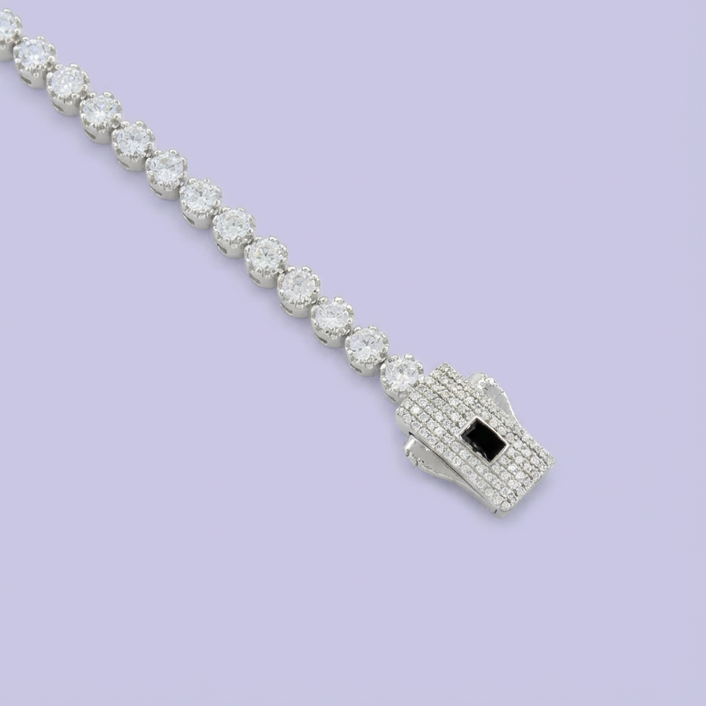 Pulsera de Plata .925 de Tejido Tenis Especial Incrustado de Zirconias Brillantes mod. 1760