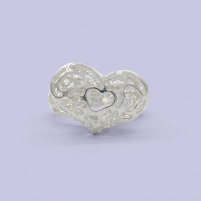 Anillo de Plata .925 con Diseño de Corazón Liso mod. 1830