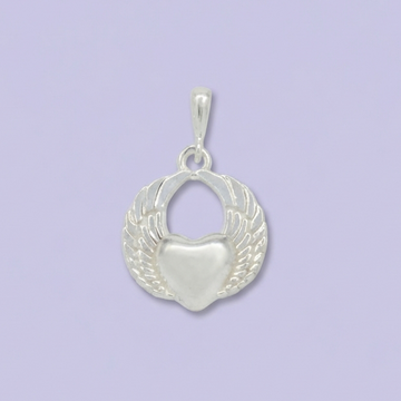 Dije de Plata .925 con Diseño de Corazón con Alas Liso mod. 1810