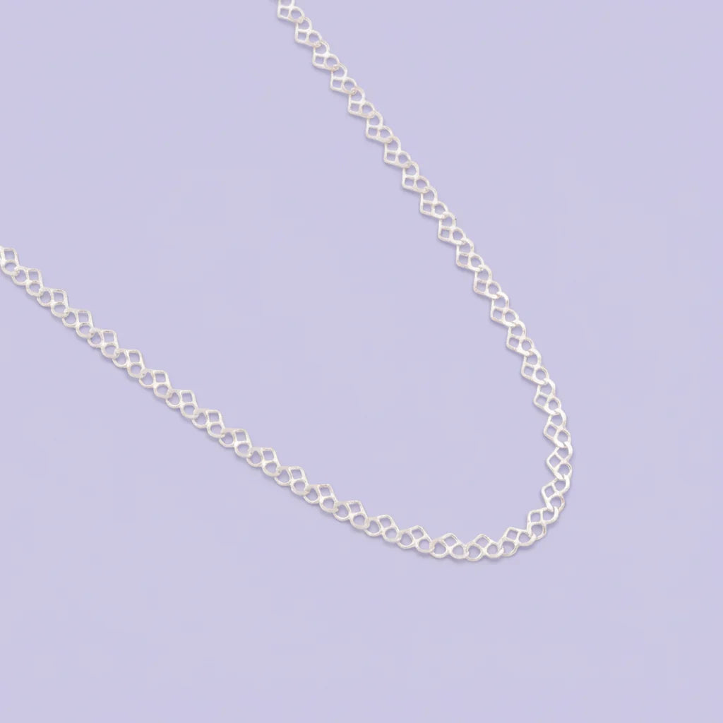 Cadena de Plata .925 de Tejido Navaja en forma de Corazones mod. 1876