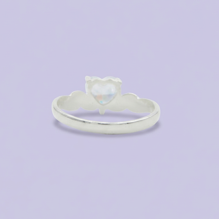 Anillo de Plata .925 de Compromiso con Diseño de Corazón con Zirconia Brillantes mod. 1862