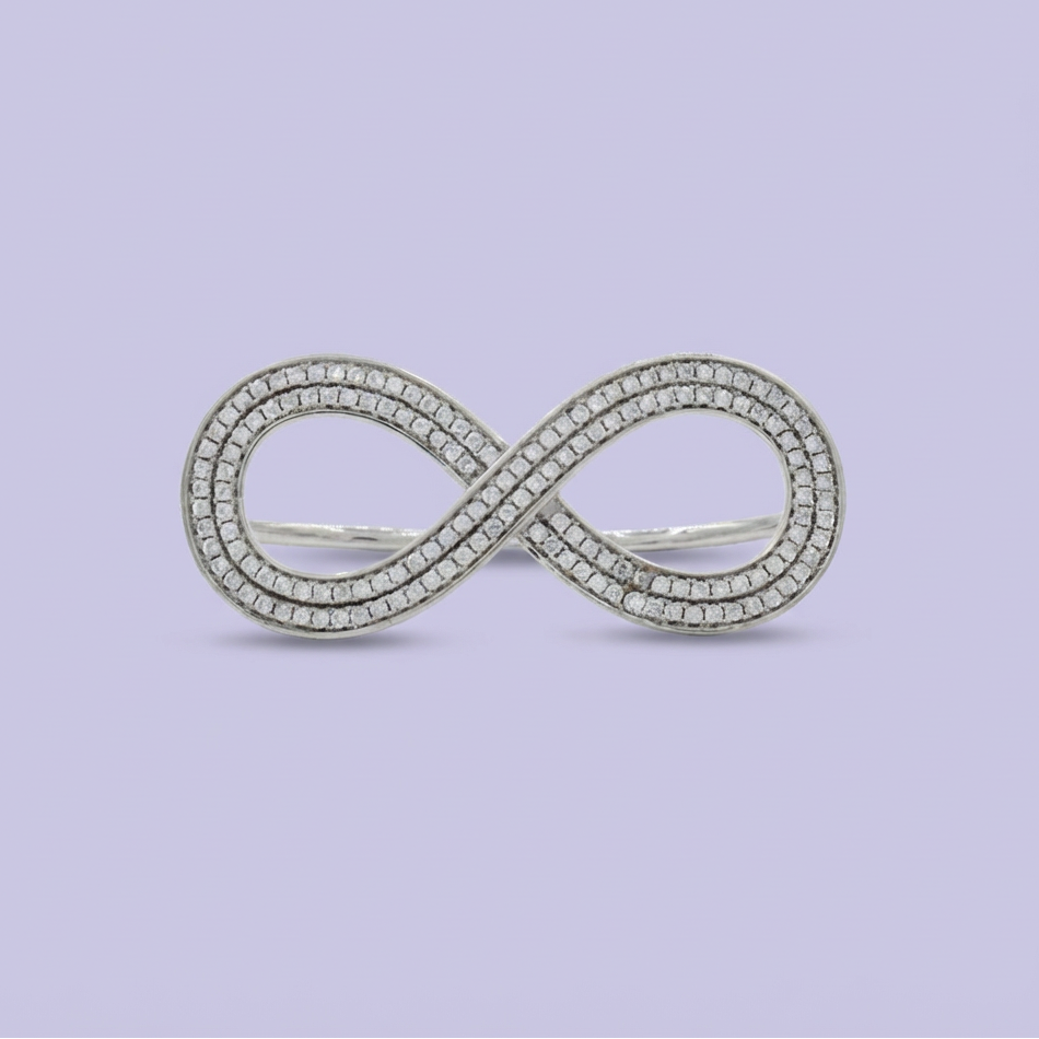 Anillo de Plata .925 con Diseño de Infinito con Zirconias Finas mod. 1819
