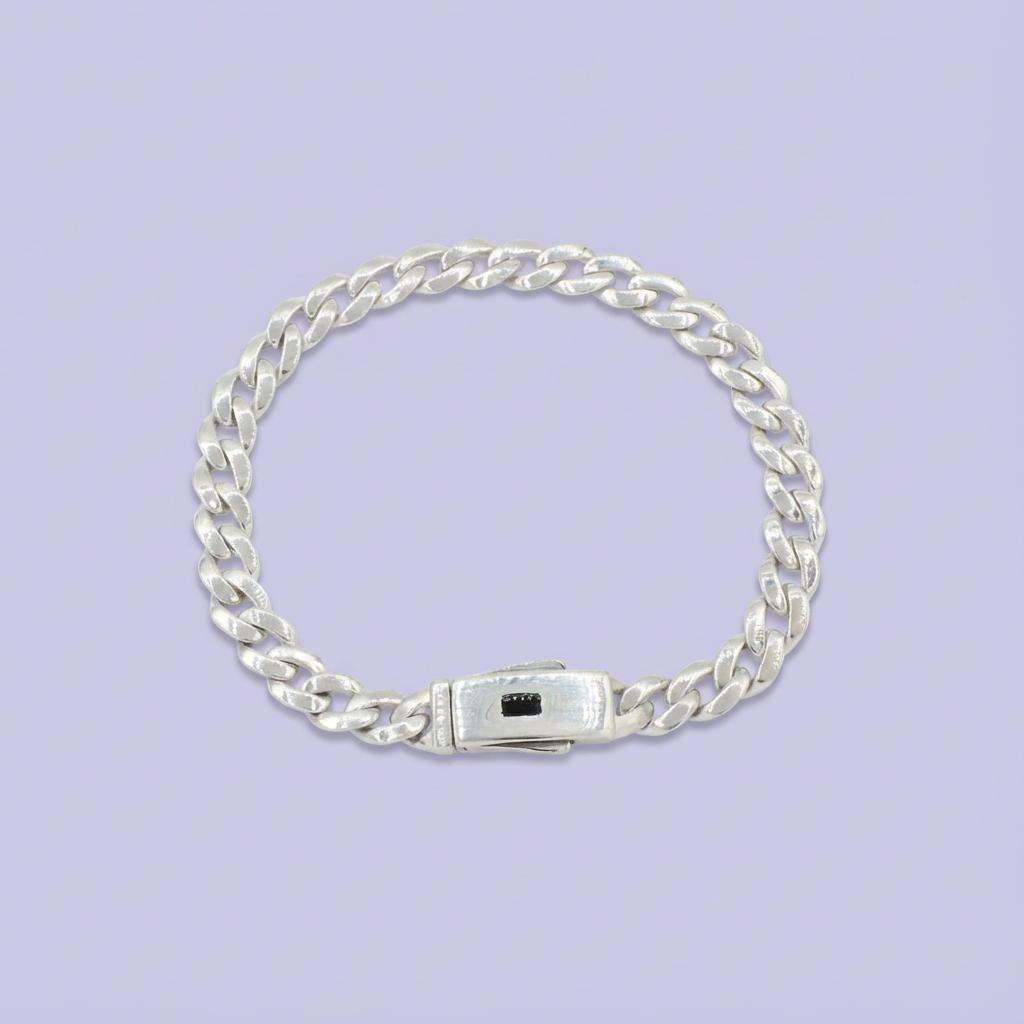 Pulsera de Plata .925 de Tejido Cubano Especial Brillante mod. 1758