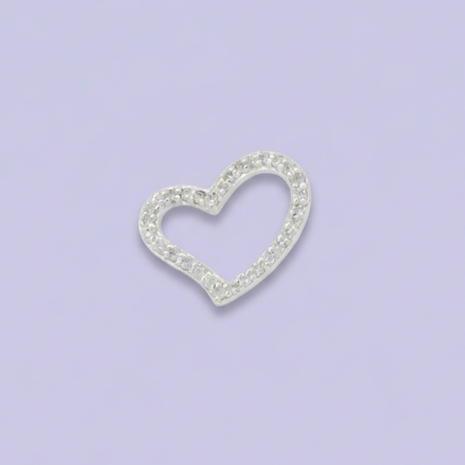 Dije de Plata .925 con Diseño de Corazón con Zirconias Brillante mod. 1809