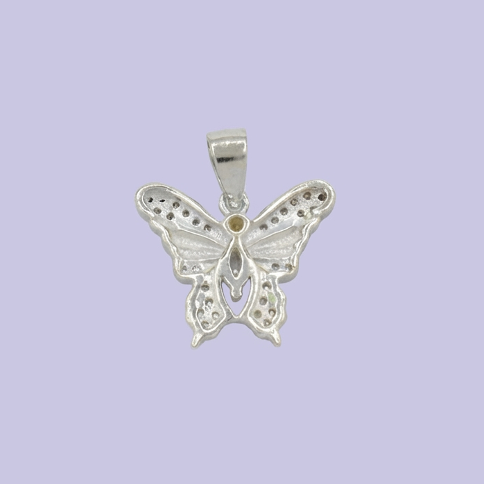 Dije de Plata .925 con Diseño de Mariposa con Incrustación de Zirconias mod. 1803