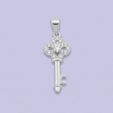Dije de Plata .925 con Diseño de Llave Incrustada de Zirconias mod. 1807