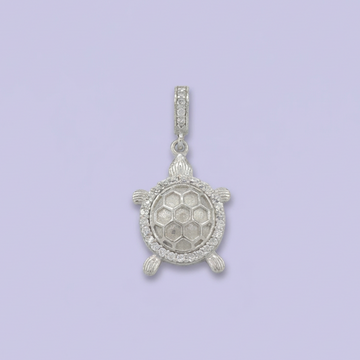 Dije de Plata .925 con Diseño de Tortuga Incrustado de Zirconias Brillantes mod. 1792