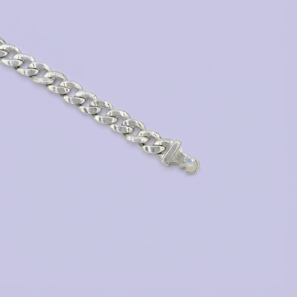 Pulsera de Plata .925 de Tejido Cubano Especial Brillante mod. 1758
