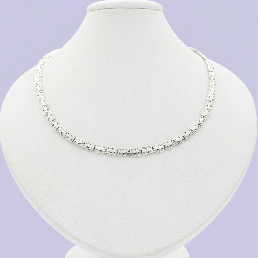 Cadena de Plata .925 de Tejido Bizantino Plano Chico mod. 2028