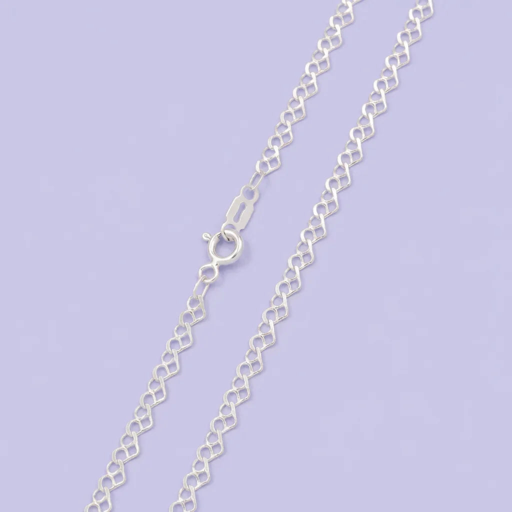 Cadena de Plata .925 de Tejido Navaja en forma de Corazones mod. 1876