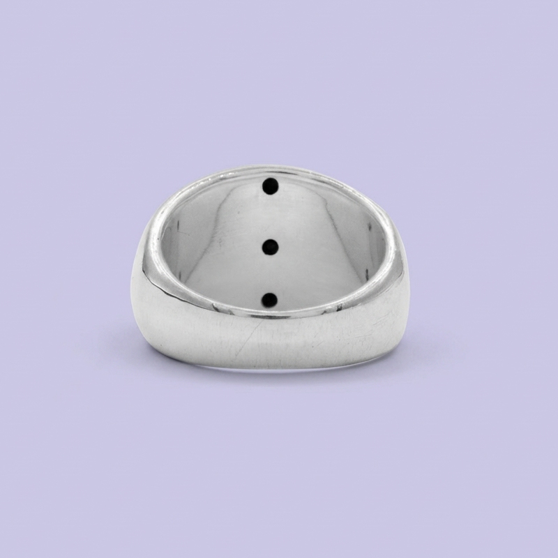 Anillo de Plata .925 con Diseño de Corazones Lisos mod. 1820