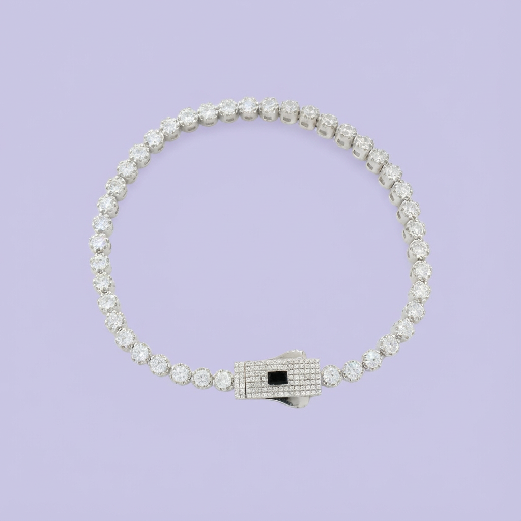 Pulsera de Plata .925 de Tejido Tenis Especial Incrustado de Zirconias Brillantes mod. 1760