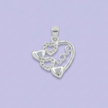 Dije de Plata .925 con Diseño de Corazón de Amor Incrustado de Zirconia Finas mod. 1811