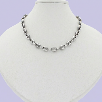 Cadena para Caballero de Plata .925 Color Negro de Tejido Ancla Hueco mod. 1883