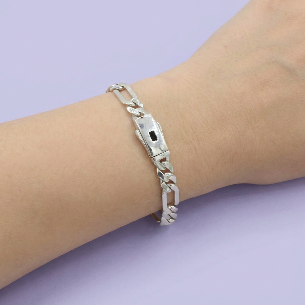 Pulsera de Plata .925 de Tejido 3x1 Especial Brillante mod. 1759