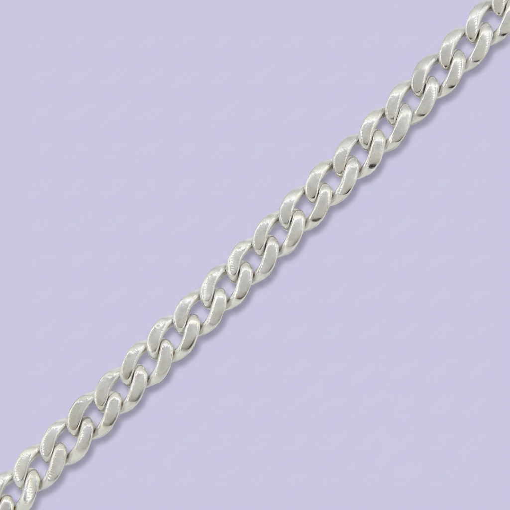 Pulsera de Plata .925 de Tejido Cubano Especial Brillante mod. 1758