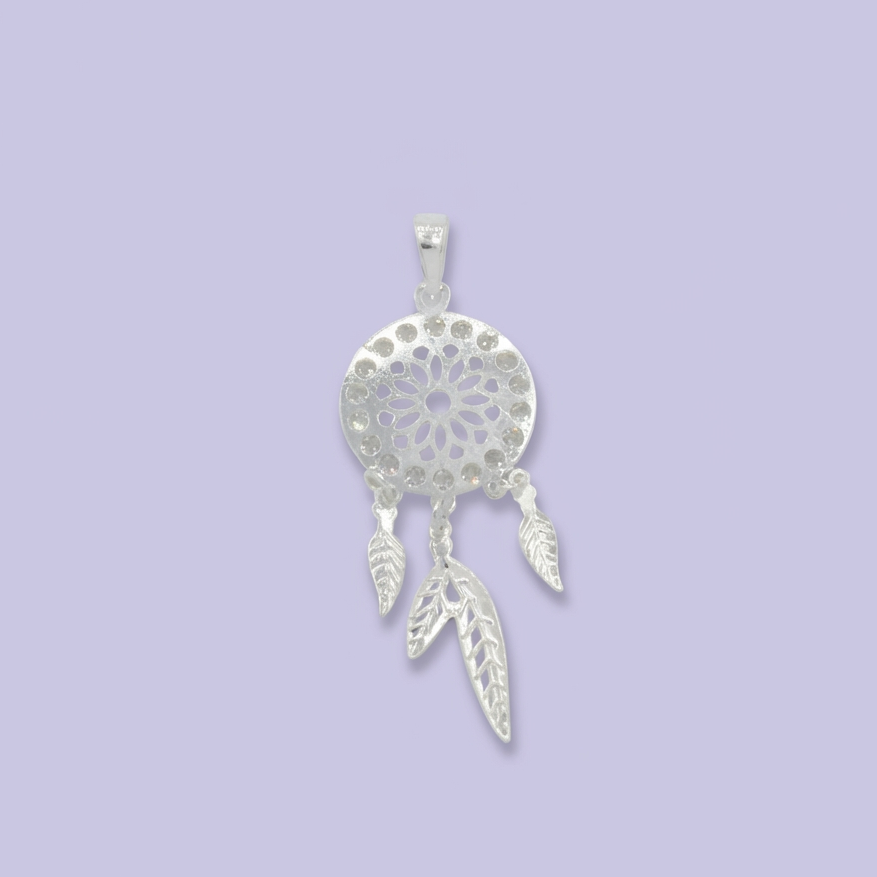 Dije de Plata .925 con Diseño de Atrapasueños Incrustado de Zirconias mod. 1800