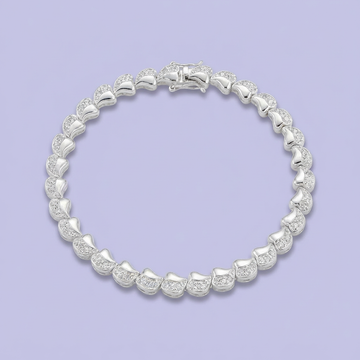 Pulsera de Plata .925 de Diseño de Corazón con Zirconias Brillantes mod. 2050