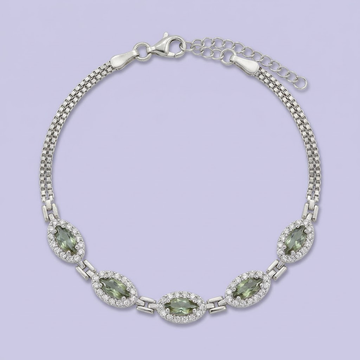 Pulsera de Plata .925 Diseño Oval con Incrustaciones de Sultanita mod. 2036