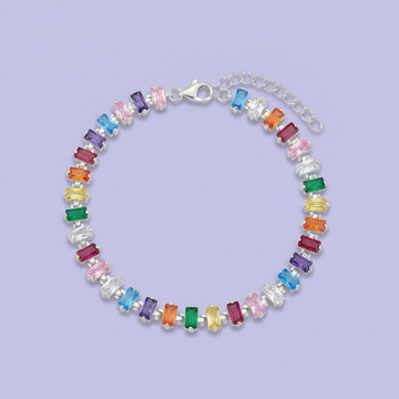 Pulsera de Plata .925 de Diseño Especial con Zirconias de Colores mod. 2048