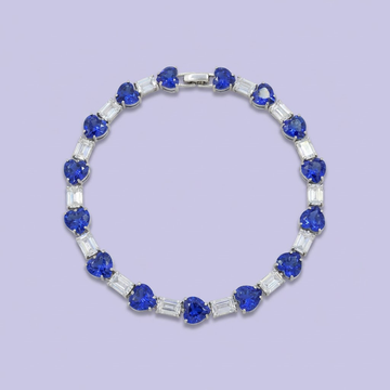 Pulsera de Plata .925 con Diseño de Corazón con Zirconias  mod. 2043