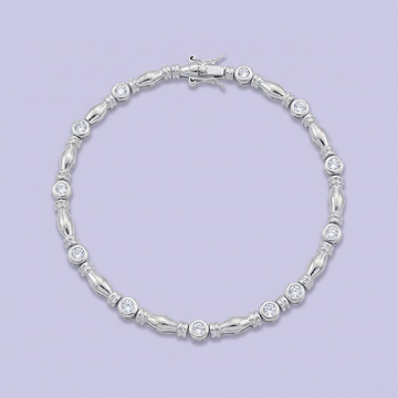 Pulsera de Plata .925 con Diseño Especial Incrustado de Zirconias Finas mod. 2035