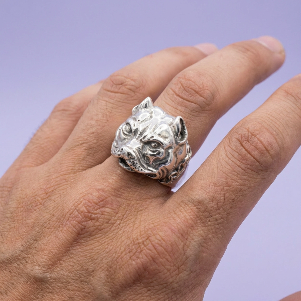 Anillo de Plata .925 Diseño de Perro mod. 1999