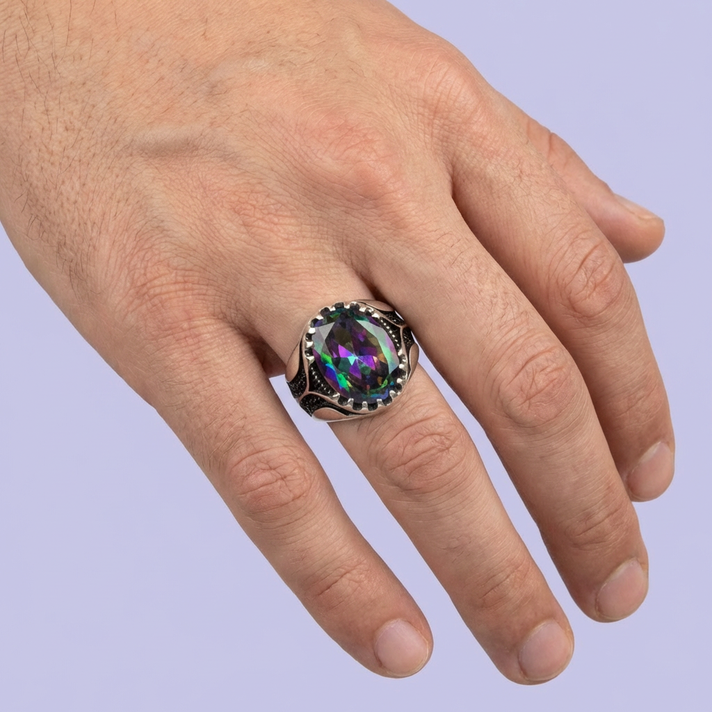 Anillo de Plata .925 Especial con Zirconia Tornazol Brillante mod. 1982