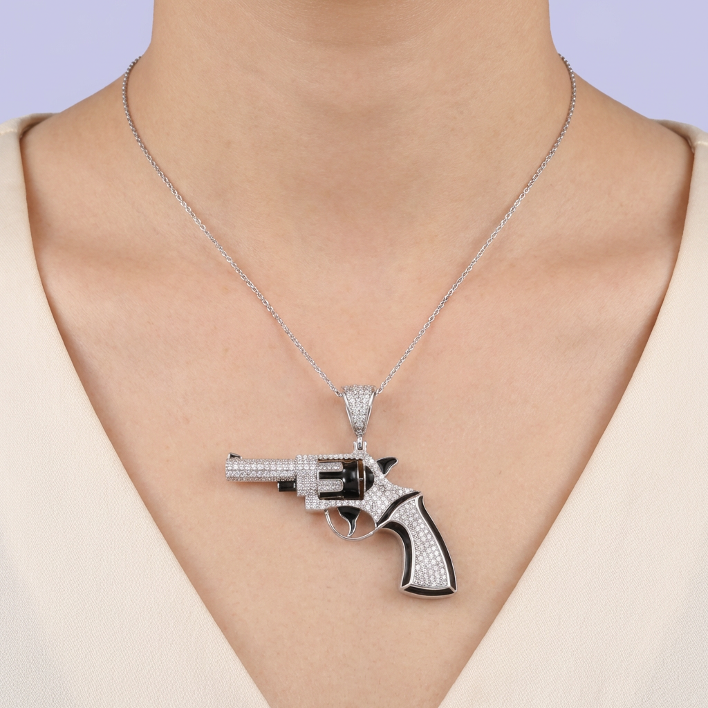 Dije de Plata .925 con Diseño de Revolver mod. 2059