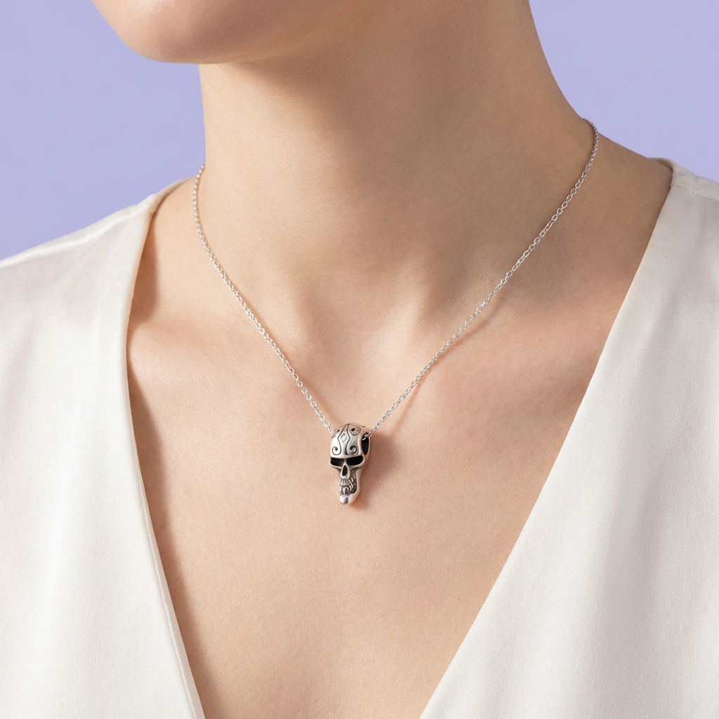 Dije de Caballero Plata .925 Calavera con Mandíbula Alargada mod. 2068