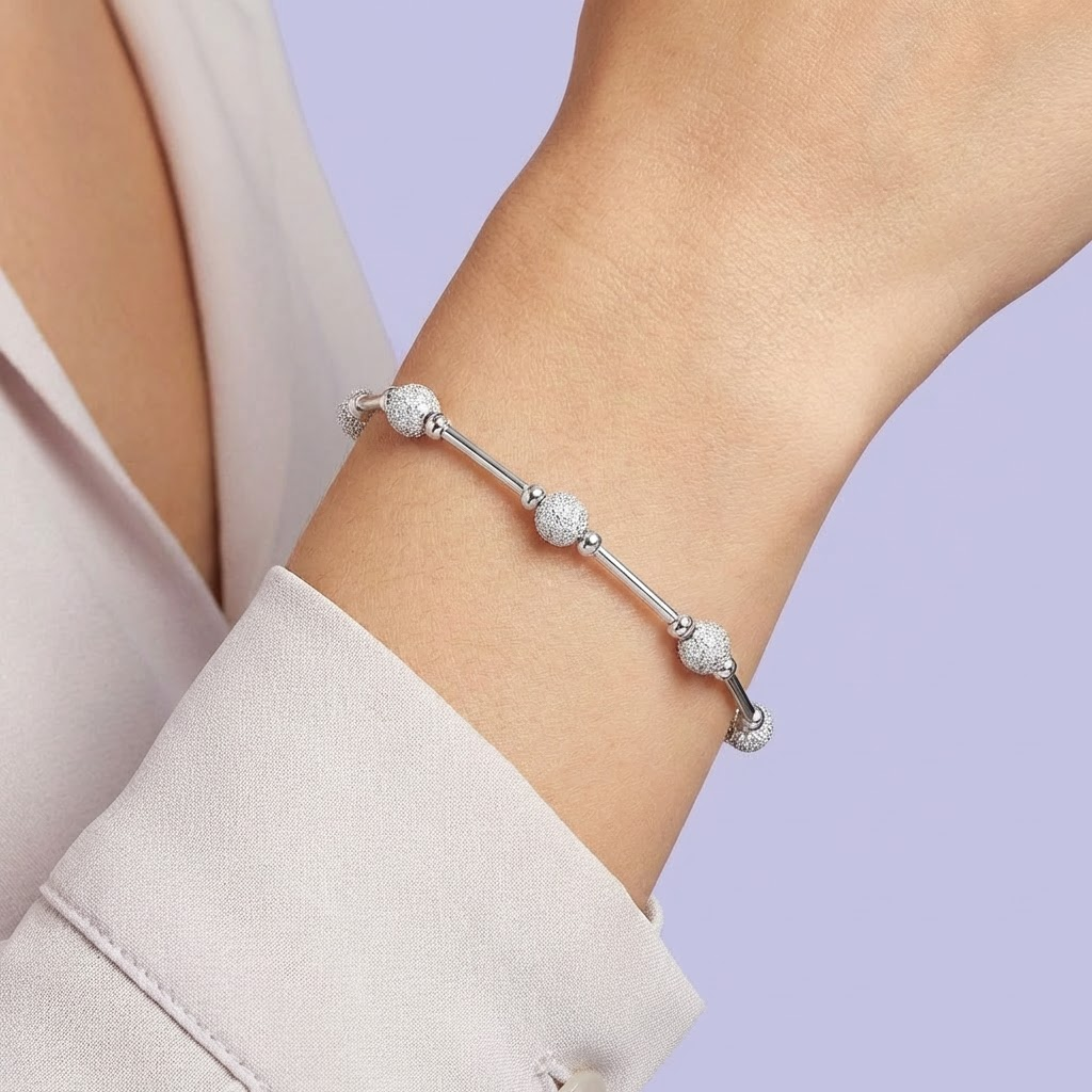 Pulsera de Plata .925 de Diseño Elegante con Zirconias Finas mod.2038