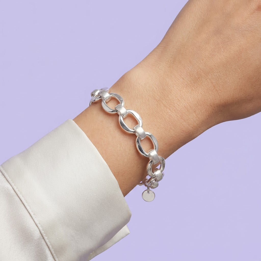 Pulsera de Plata .925 de Diseño Elegante con Eslabones mod. 2037