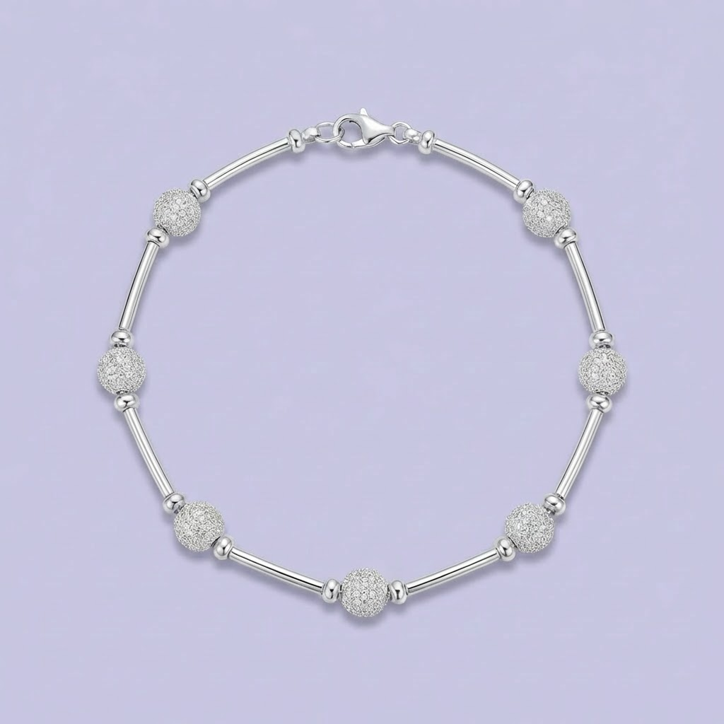 Pulsera de Plata .925 de Diseño Elegante con Zirconias Finas mod.2038