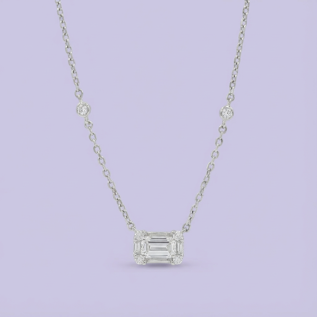 Gargantilla de Plata .925 Diseño de Zirconia Baguette mod. 1652
