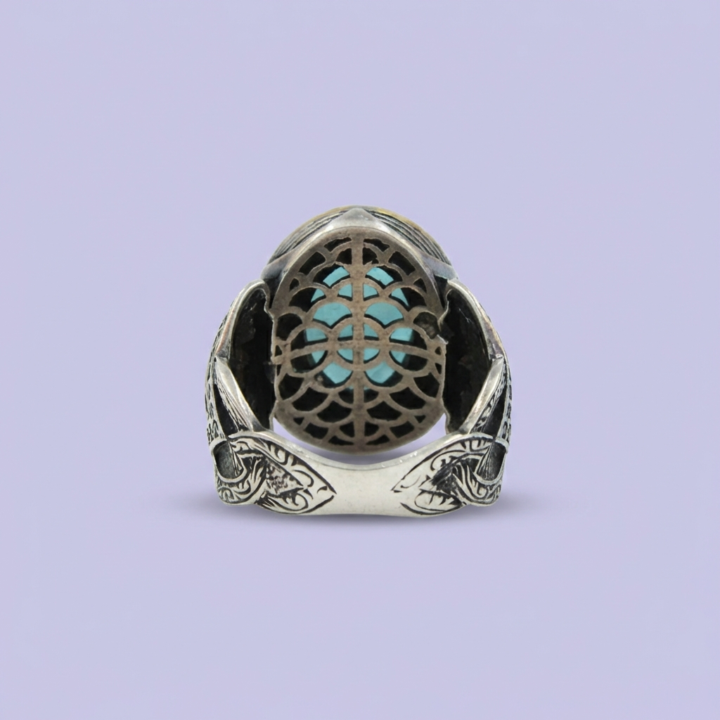 Anillo de Plata .925 Diseño Otomano con Turmalina mod. 1981