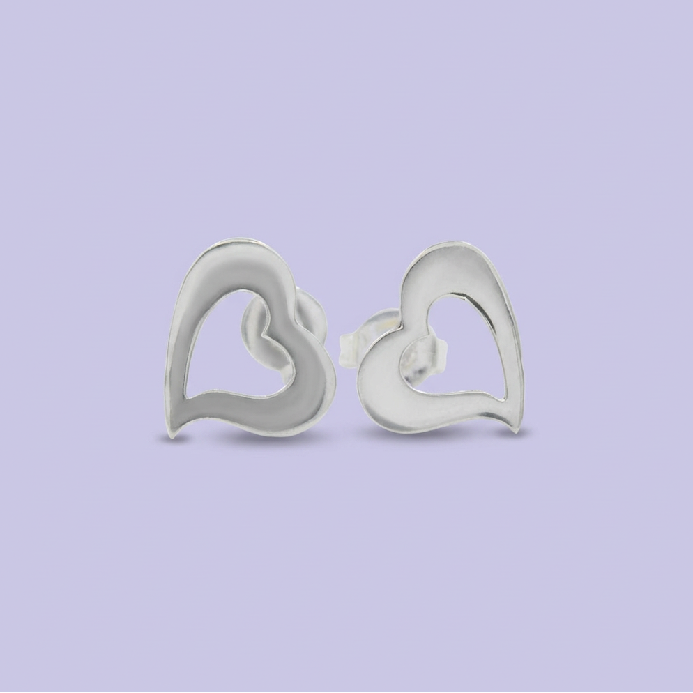 Arete de Plata .925 con Diseño de Corazón Especial mod. 1925