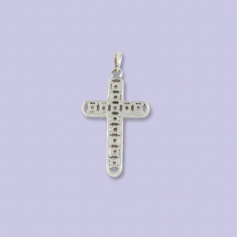 Cruz de Plata .925 con Zirconias Finas Biseladas mod. 1973