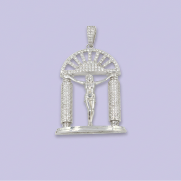 Crucifijo de Plata .925 Crucifixión de Jesús Incrustado de Zirconias mod. 1968