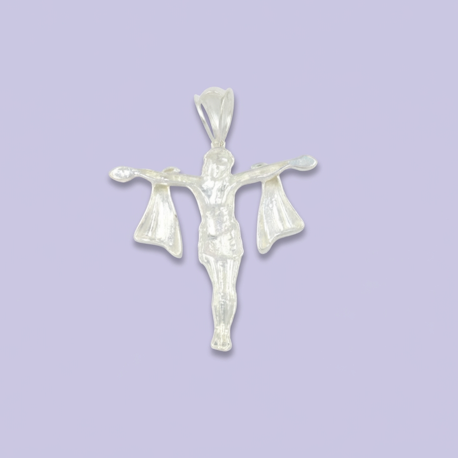Crucifijo de Plata .925 de Diseño Liso y Hueco mod. 1969