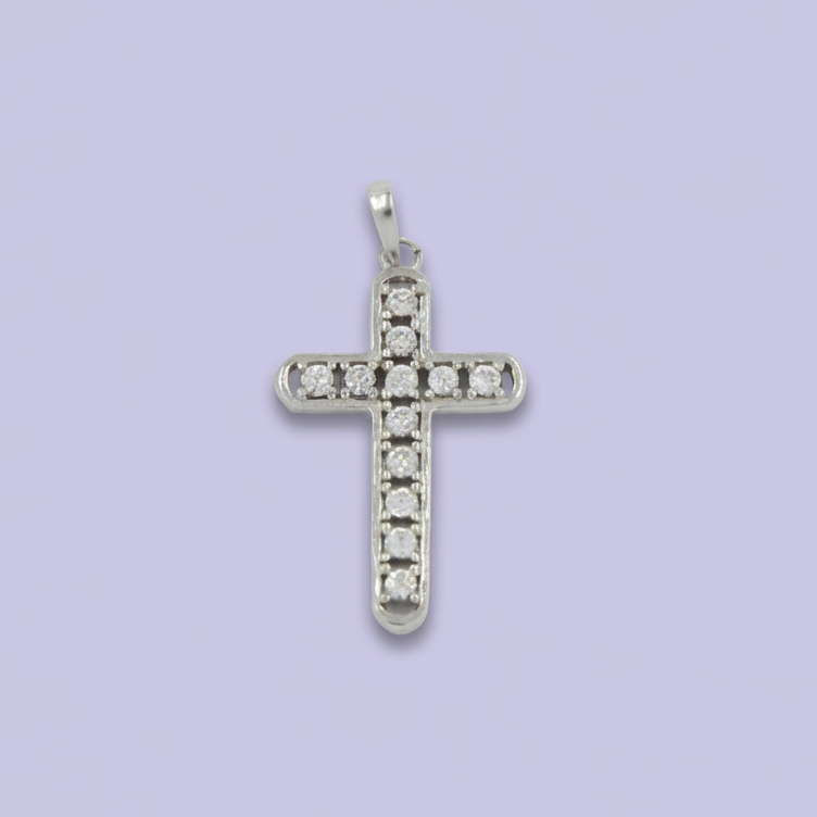 Cruz de Plata .925 con Zirconias Finas Biseladas mod. 1973