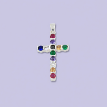 Cruz de Plata .925 con Zirconias de Colores mod. 1959