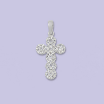 Cruz de Plata .925 Diseño en Círculos Incrustados de Zirconias mod. 1956