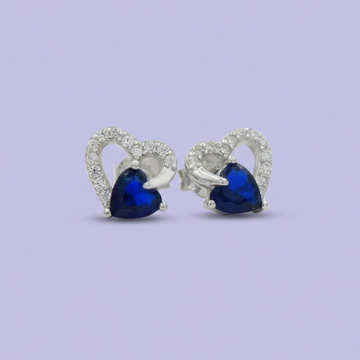Arete de Plata .925 con Diseño de Corazón con Zirconia Relucientes mod. 1930