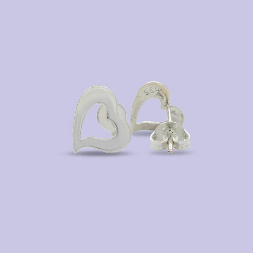 Arete de Plata .925 con Diseño de Corazón Especial mod. 1925
