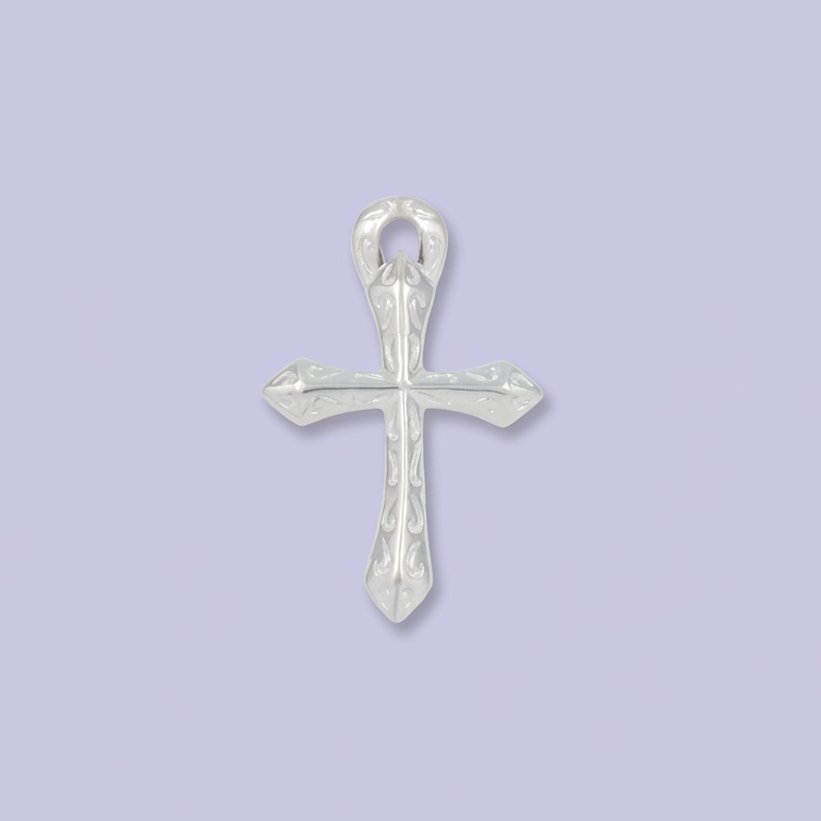 Cruz de Plata .925 Diseño Hueco con Grabado Especial mod. 1957