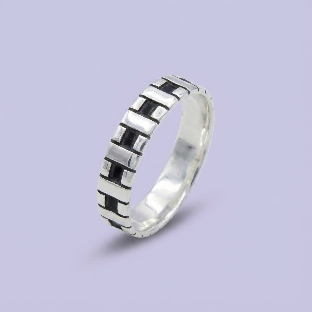 Anillo de Plata .925 para Caballero con Diseño C Modular mod. 1673