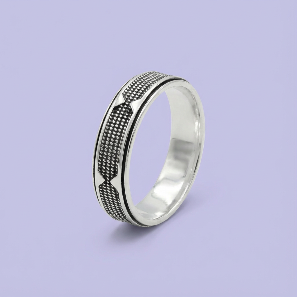 Anillo de Plata .925 para Caballero con Diseño Geométrico mod. 1665