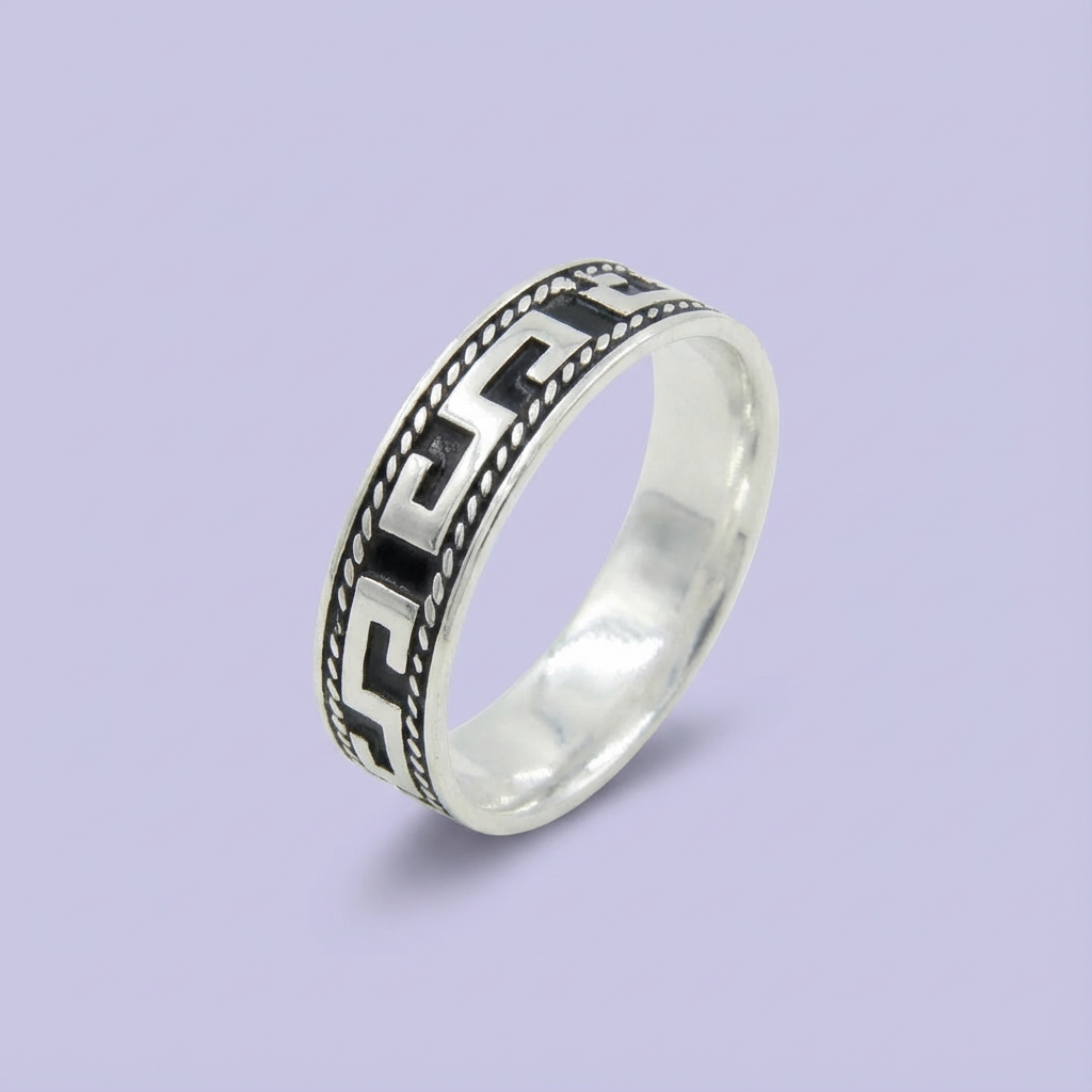 Anillo de Plata .925 para Caballero  con Diseño de S Continua mod. 1671