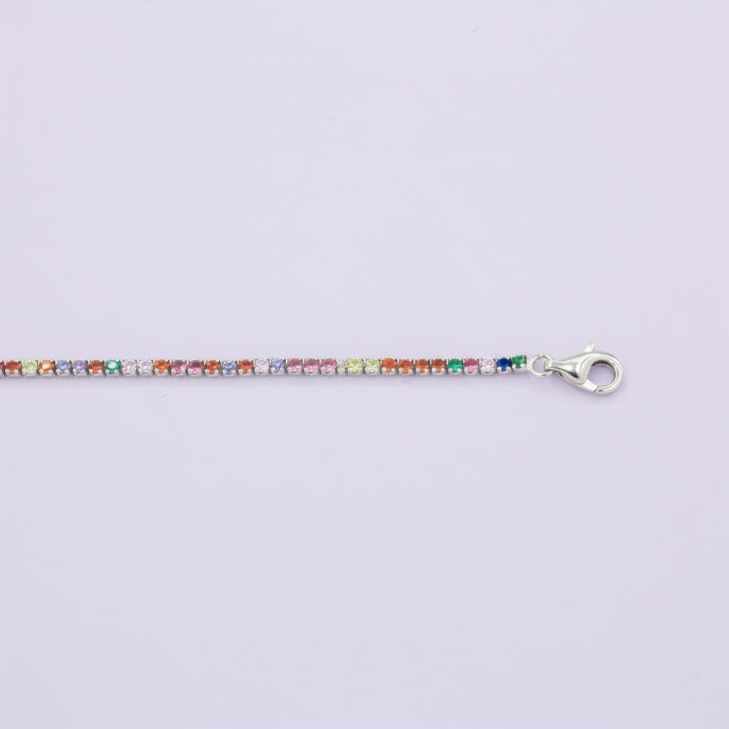 Pulsera de Plata .925 Diseño de Gotas con Incrustado de Zirconias Multicolor mod. 1531