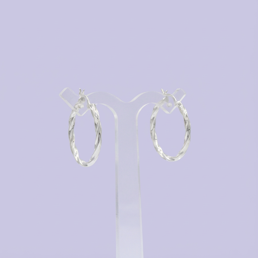 Arracada de Plata .925 con Diseño Trenzado Hueco mod. 1628